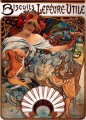 Biscuits LefevreUtile 1896 litho Czech Art Nouveau distinct Alphonse Mucha